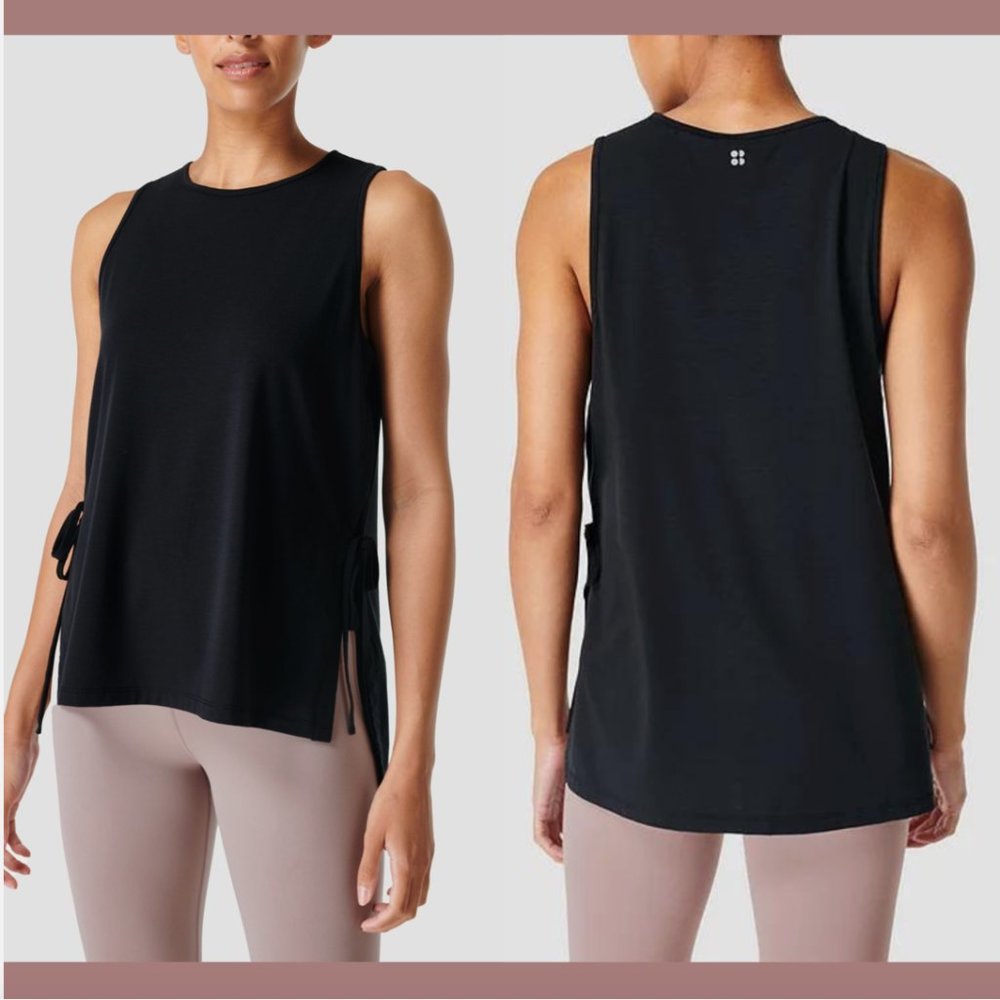 NWT $58 Sweaty Betty [ Small 4-6 ] Tie Side Yoga Tank‎ Top in Black #6039